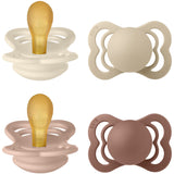 Bibs Ivory/Vanilla/Blush/Woodchuck Pacifier Supreme 4-Pack Latex