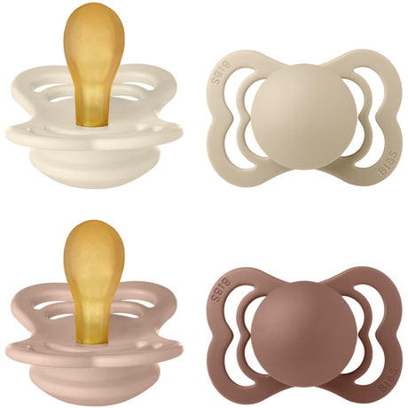 Bibs Ivory/Vanilla/Blush/Woodchuck Pacifier Supreme 4-Pack Latex