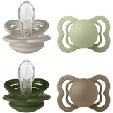 Bibs Sand/Sage/Hunter Green/Dark Oak Pacifier Supreme 4-Pack Silicone