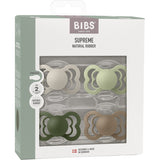 Bibs Sand/Sage/Hunter Green/Dark Oak Pacifier Supreme 4-Pack Latex