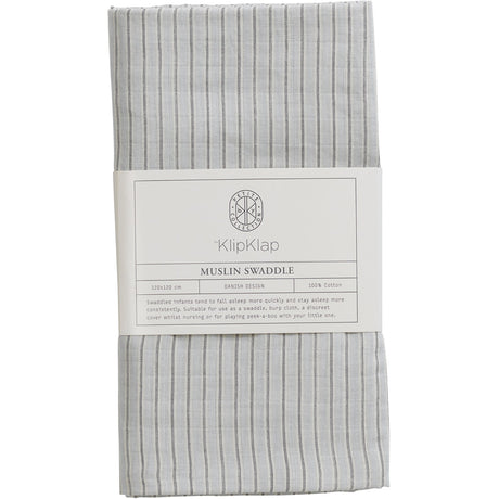 by KlipKlap Moon Grey Alfred Stripe Swaddle