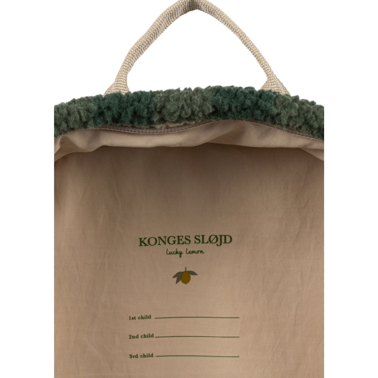 Konges Sløjd Green Check Jody Teddy Backpack Grs
