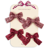 Konges Sløjd Pink Mix 4 Pack Glitter Bow Hair Clips