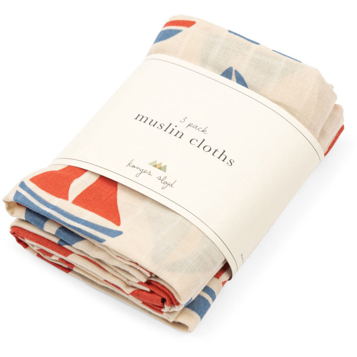 Konges Sløjd Ahoy 3 Pack Muslin Cloth Gots