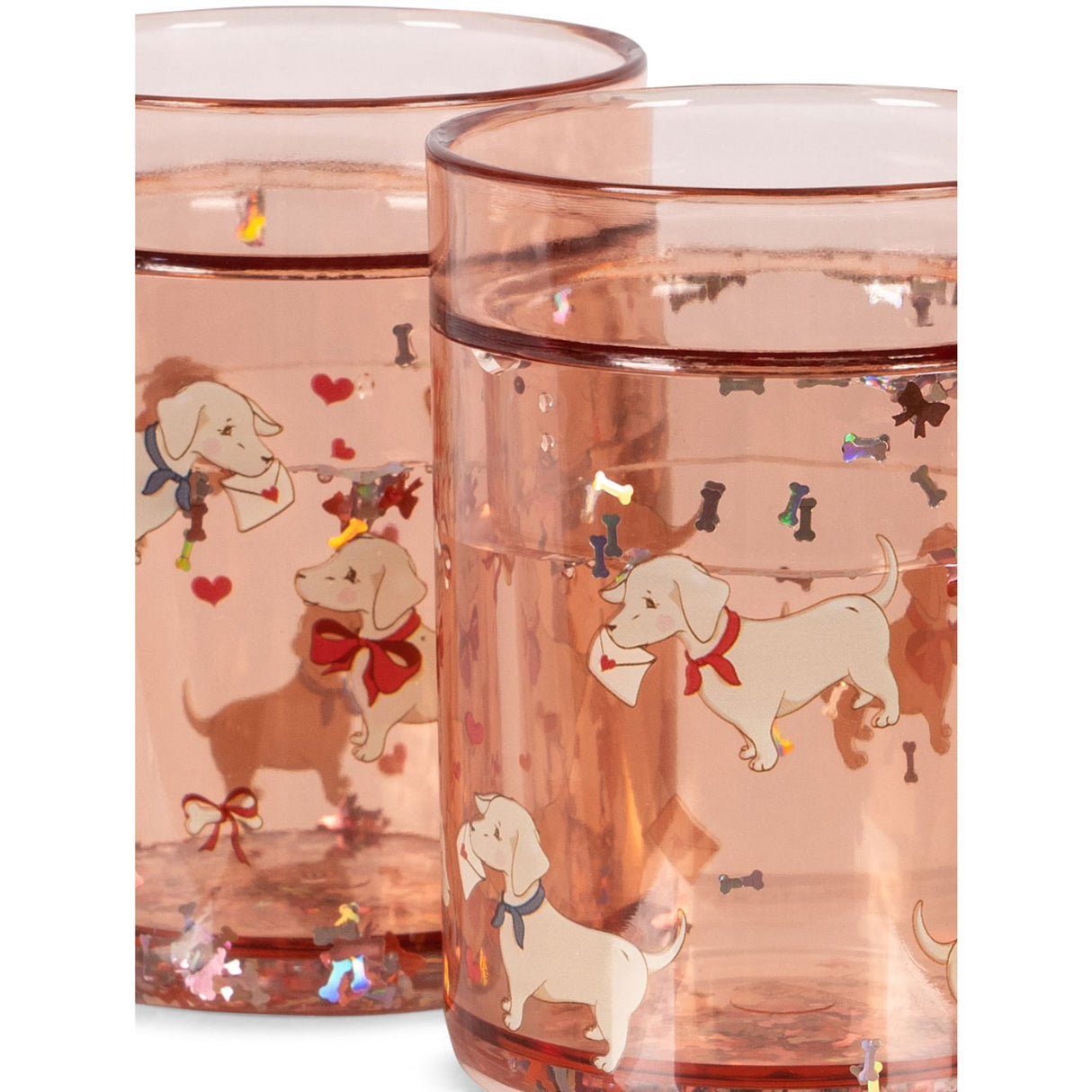 Konges Sløjd Woof Letter Rose 2 Pack Glitter Cups
