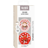 Bibs Blossom/Candy Apple Pacifier Studio Colour 2-Pack Polka Anatomical Latex