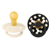 Bibs Ivory/Black Pacifier Studio Colour 2-Pack Polka Latex