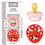 Bibs Blossom/Candy Apple Pacifier Studio Colour 2-Pack Polka Latex