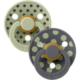 Bibs Sage/Iron Pacifier Studio Colour 2-Pack Polka Latex
