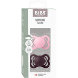 Bibs Baby Pink/Plum Pacifier Supreme 2-Pack Silicone