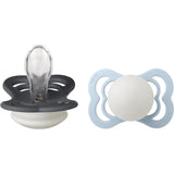 Bibs Iron Glow/Baby Blue Glow Pacifier Supreme 2-Pack Silicone