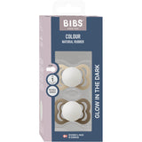 Bibs Vanilla Glow/Dark Oak Glow Pacifier Supreme 2-Pack Silicone