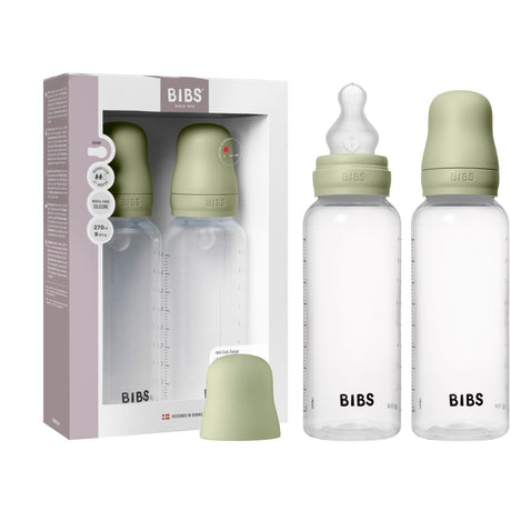 Bibs Sage Baby Bottle Round Silicone 2-Pack 270 Ml Medium Flow
