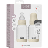 Bibs Ivory Glass Baby Bottle Round Silicone 2-Pack 120 Ml Slow Flow
