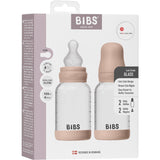 Bibs Blush Glass Baby Bottle Round Silicone 2-Pack 120 Ml Slow Flow