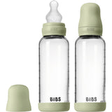 Bibs Sage Glass Baby Bottle Round Silicone 2-Pack 240 Ml Medium Flow