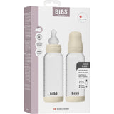 Bibs Ivory Glass Baby Bottle Round Silicone 2-Pack 240 Ml Medium Flow