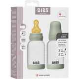 Bibs Sage Glass Baby Bottle Round Latex 2-Pack 120 Ml Slow Flow