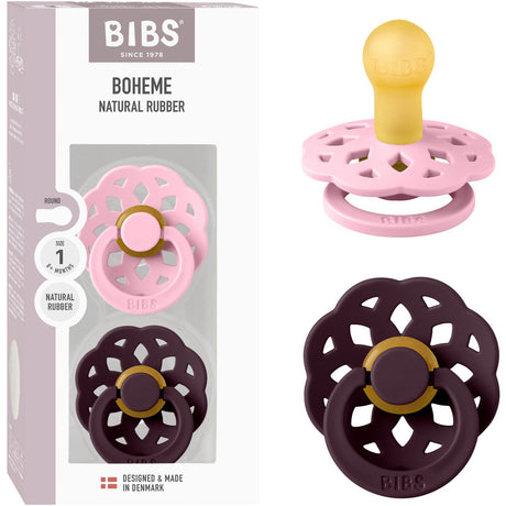 Bibs Pink/Plum Pacifier Boheme 2-Pack Latex