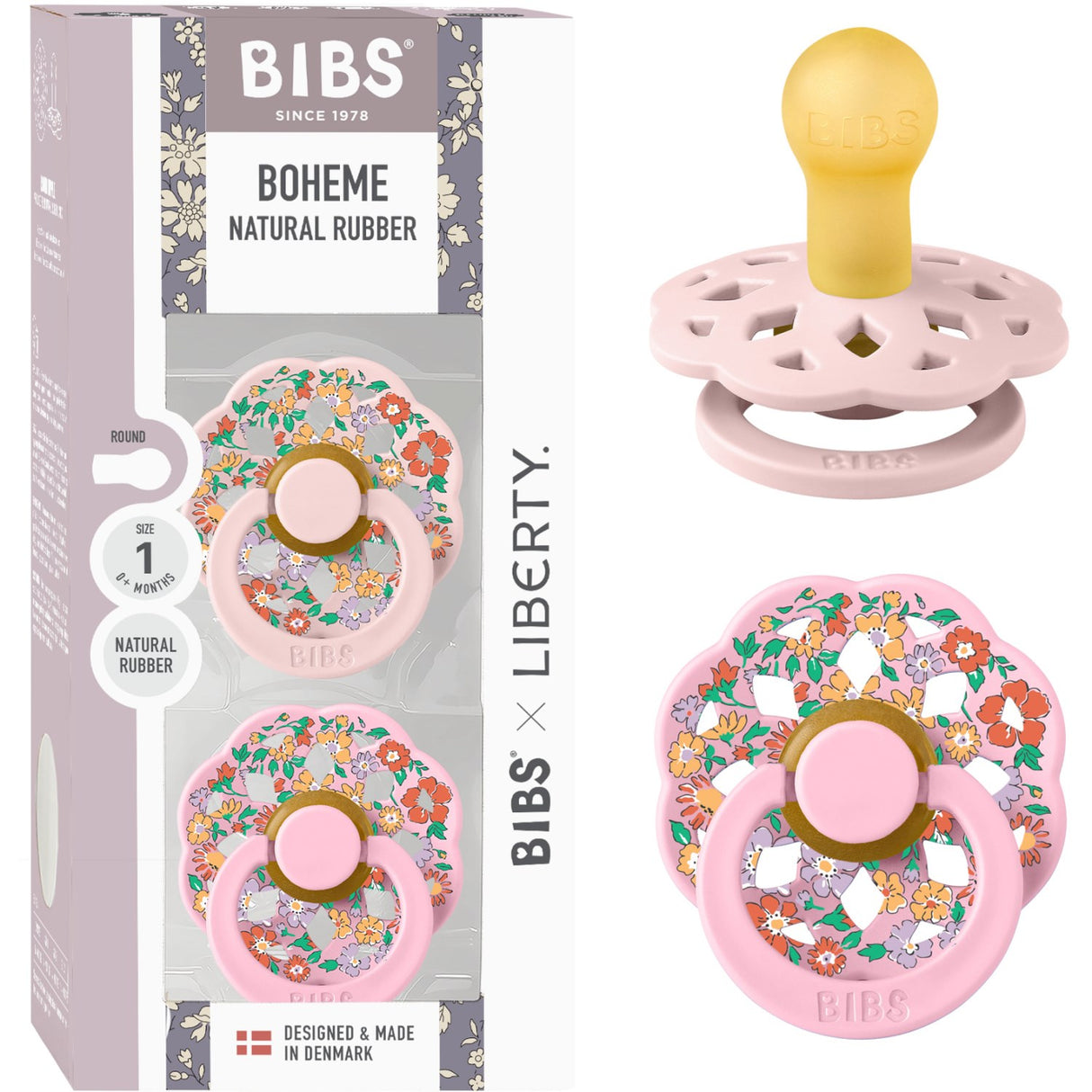 Bibs X Liberty Blossom Mix Pacifier Boheme 2-Pack Oscar Meadow Latex