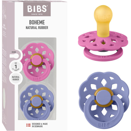 Bibs Bubblegum/Peri Pacifier Boheme 2-Pack Latex