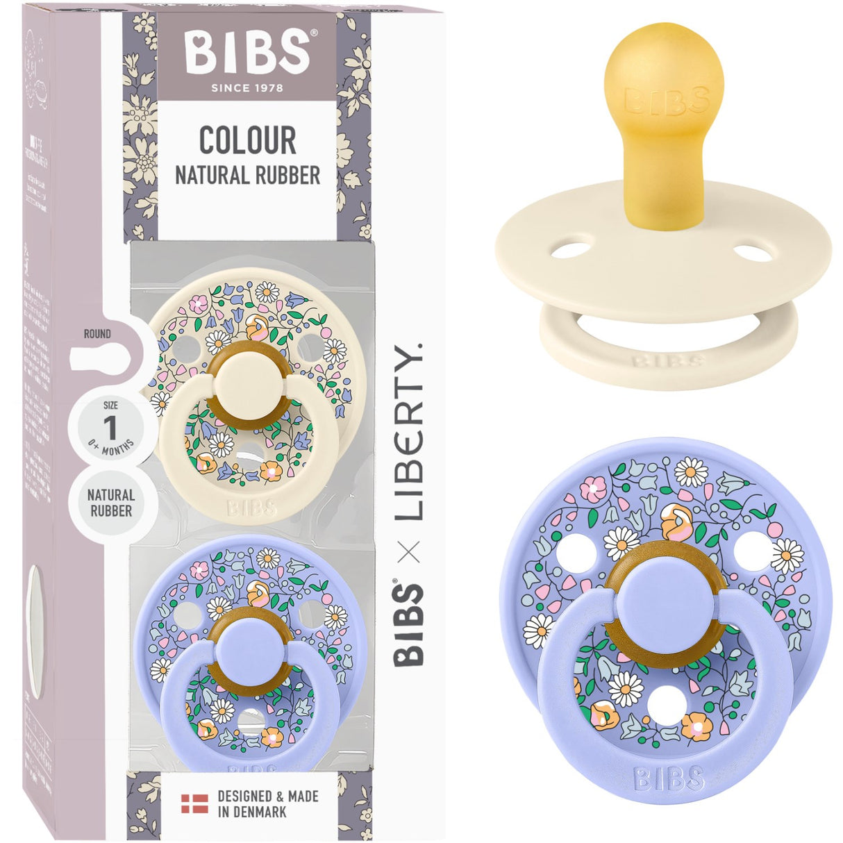 Bibs X Liberty Ivory Mix Pacifier Colour 2-Pack Chloe Meadow Latex