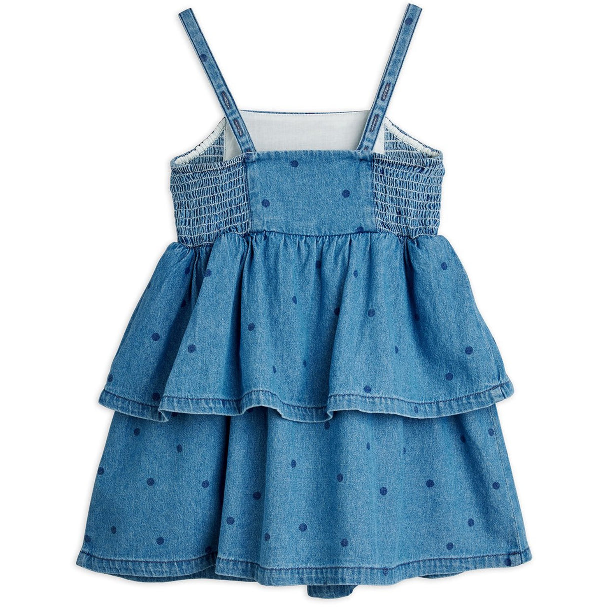 Mini Rodini Blue Lw Denim Dots AOP Strap Dress