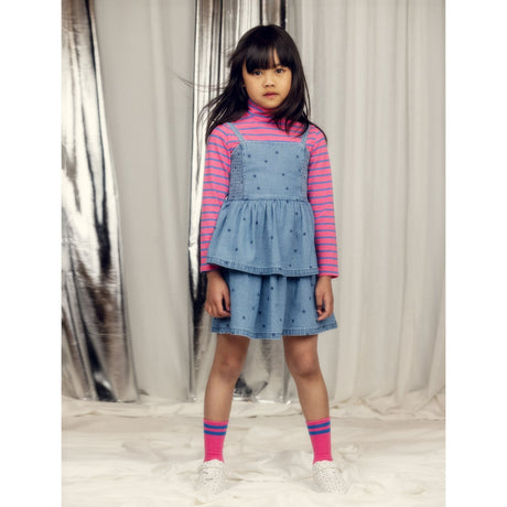 Mini Rodini Blue Lw Denim Dots AOP Strap Dress