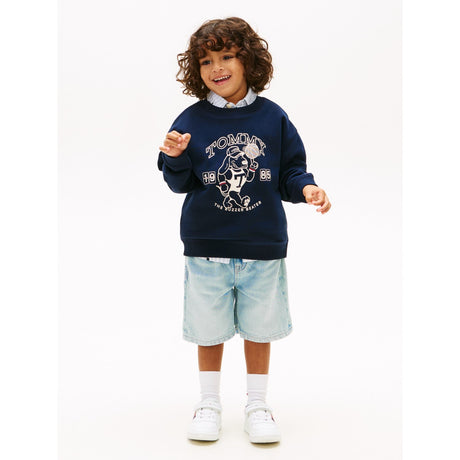 Tommy Hilfiger Dark Night Navy Lb Printed Graphic Sweatshirt