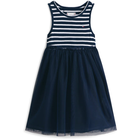 Tommy Hilfiger Dark Night Navy Lg Combi Tulle Dress