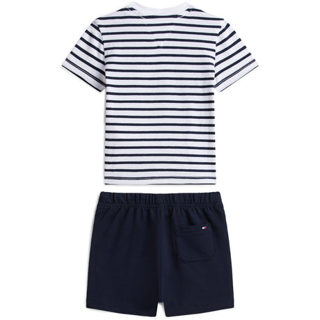 Tommy Hilfiger Dark Night Navy Essential Stripe Tee + Short Set
