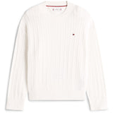 Tommy Hilfiger Ivory Silk Pointelle Cable Sweater