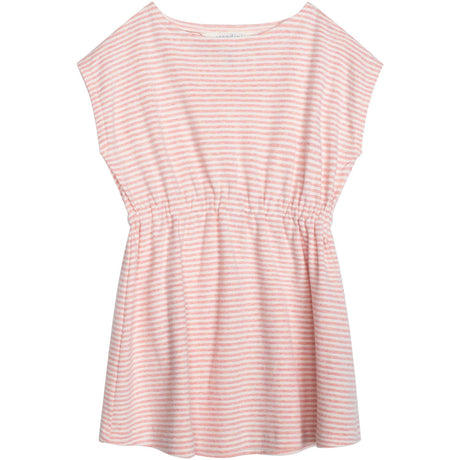 Serendipity Coral/Offwhite Beach Dress Stripe