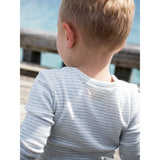 Serendipity Mist/Offwhite Slim Blouse Stripe