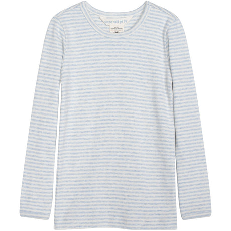 Serendipity Mist/Offwhite Slim Blouse Stripe