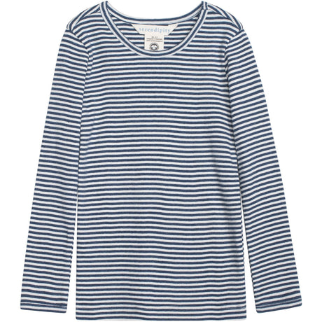 Serendipity Navy/Offwhite Slim Blouse Stripe