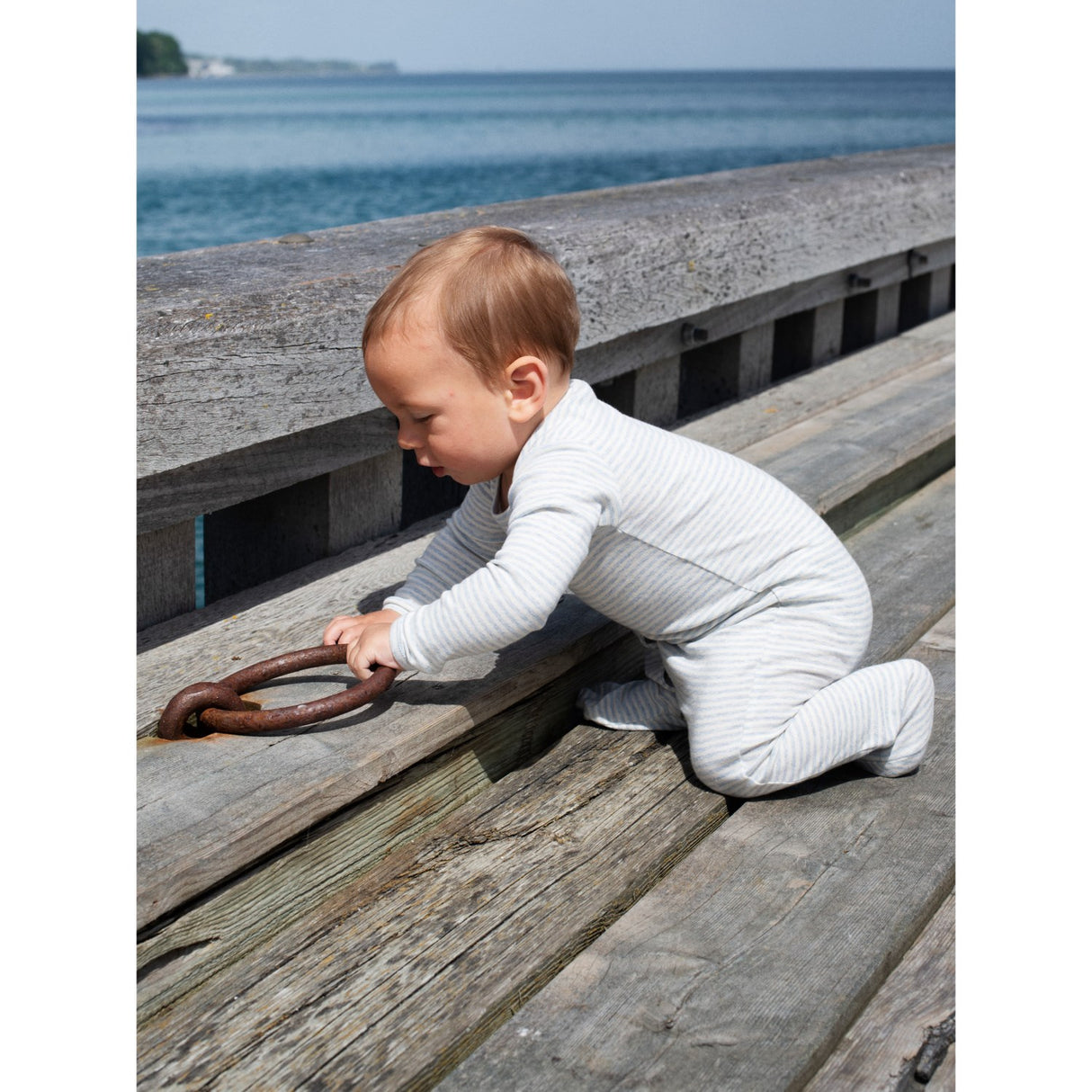 Serendipity Mist/Offwhite Baby Suit Stripe