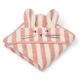 LIEWOOD Coral Blush / Creme De La Creme Stripe Albert Hooded Towel