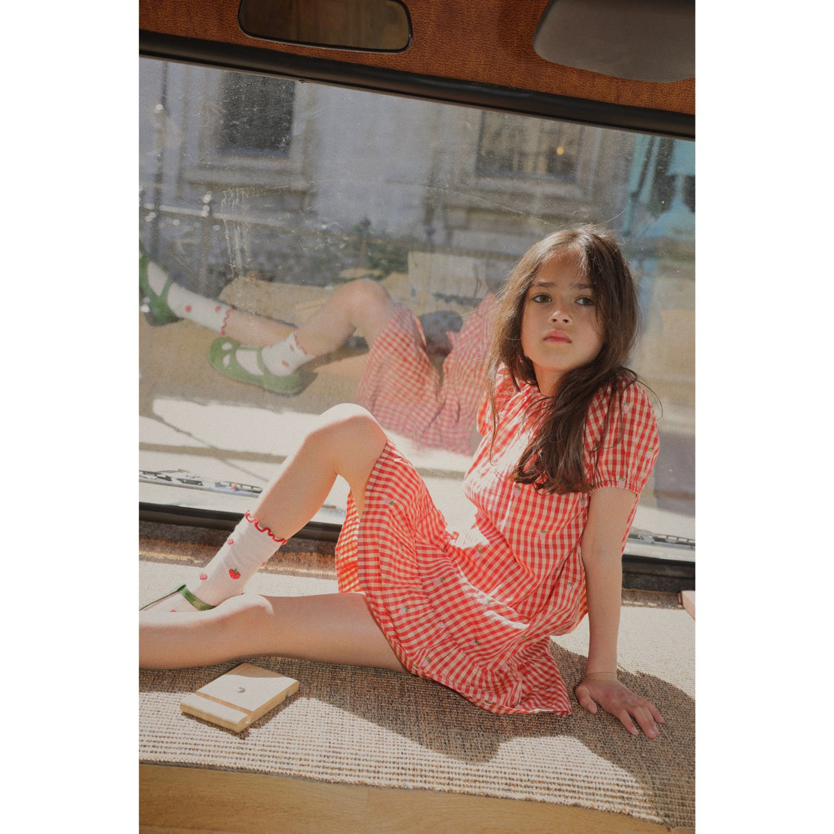 Flöss Red-pink Berry Gingham Molly Pineberry Dress