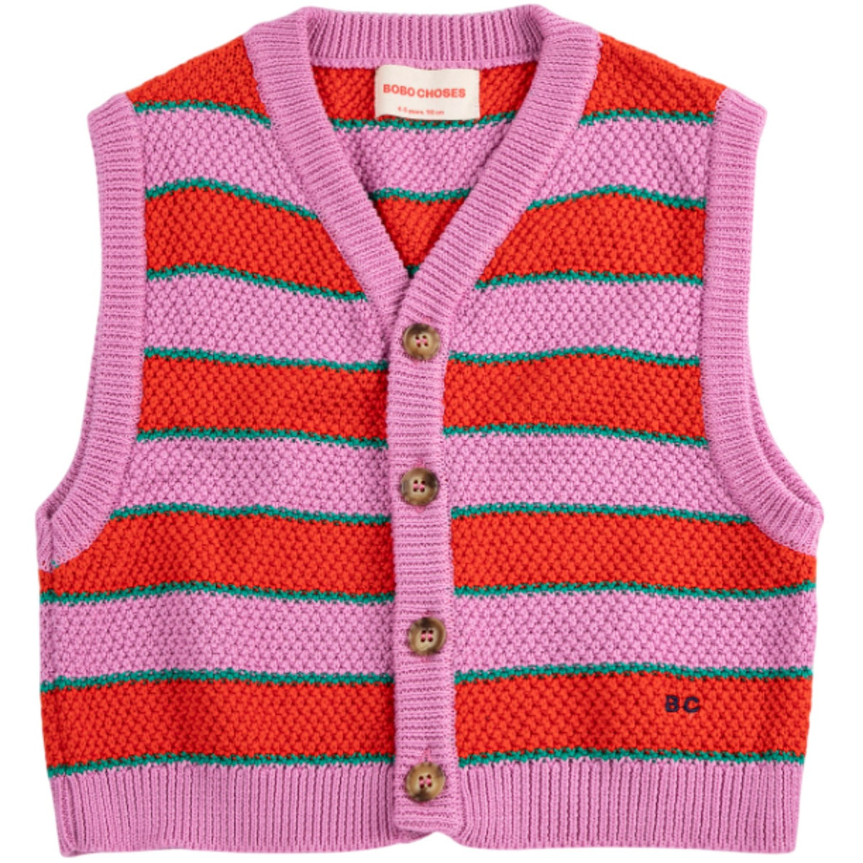 Bobo Choses Purple Bc Striped Knitted Vest