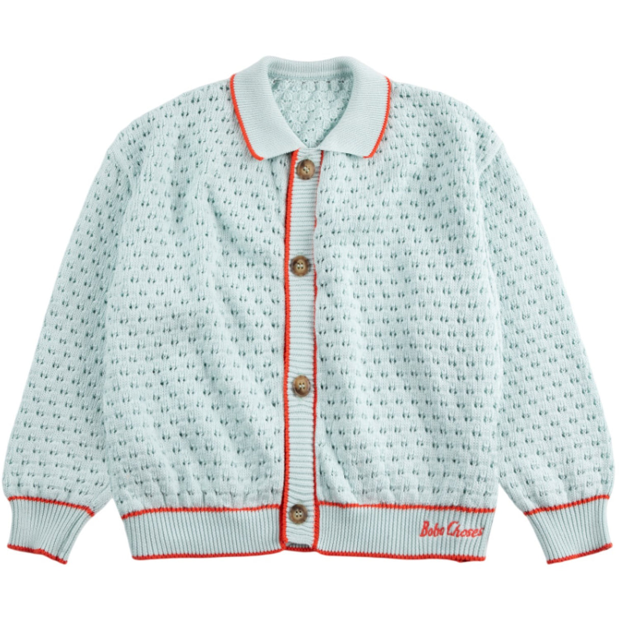 Bobo Choses Light Blue Bc Openwork Cardigan