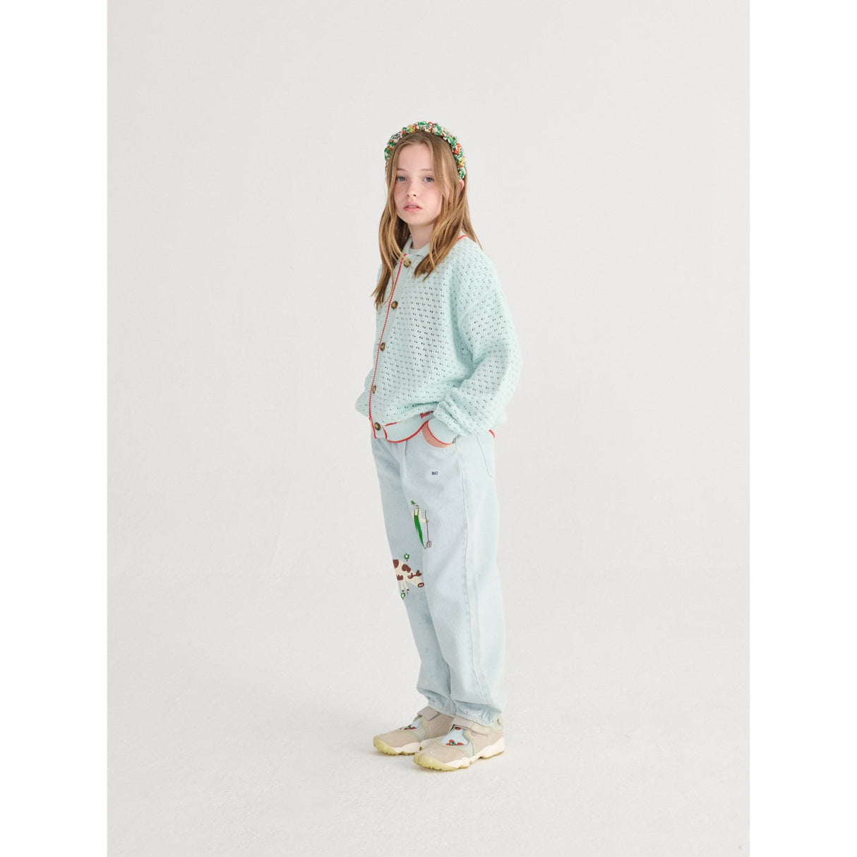 Bobo Choses Light Blue Bc Openwork Cardigan