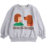 Bobo Choses Heather Grey Friends In A Pickle Sweatshirt