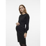 Mama;licious Black Mlnewanne L/S Abk Knit Dress A. Noos