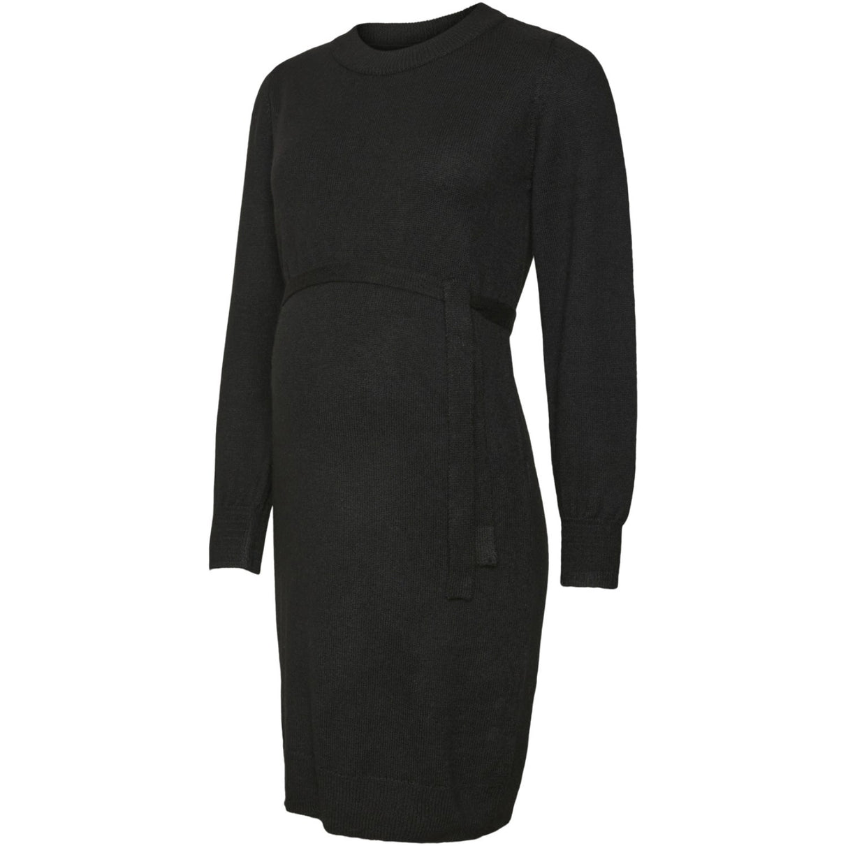 Mama;licious Black Mlnewanne L/S Abk Knit Dress A. Noos