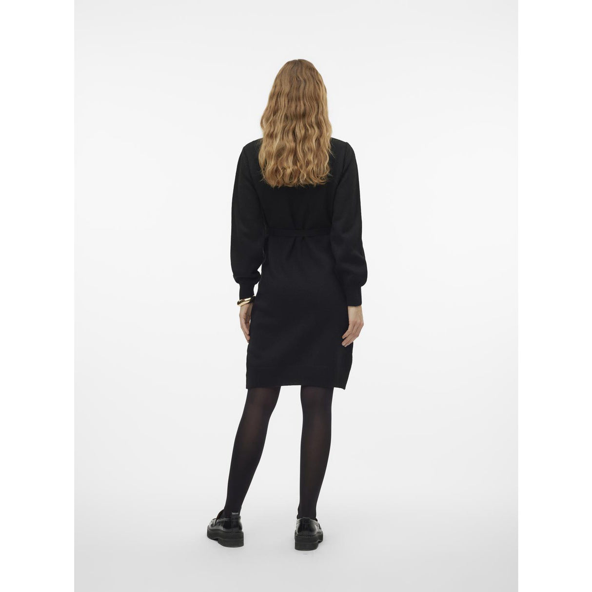 Mama;licious Black Mlnewanne L/S Abk Knit Dress A. Noos