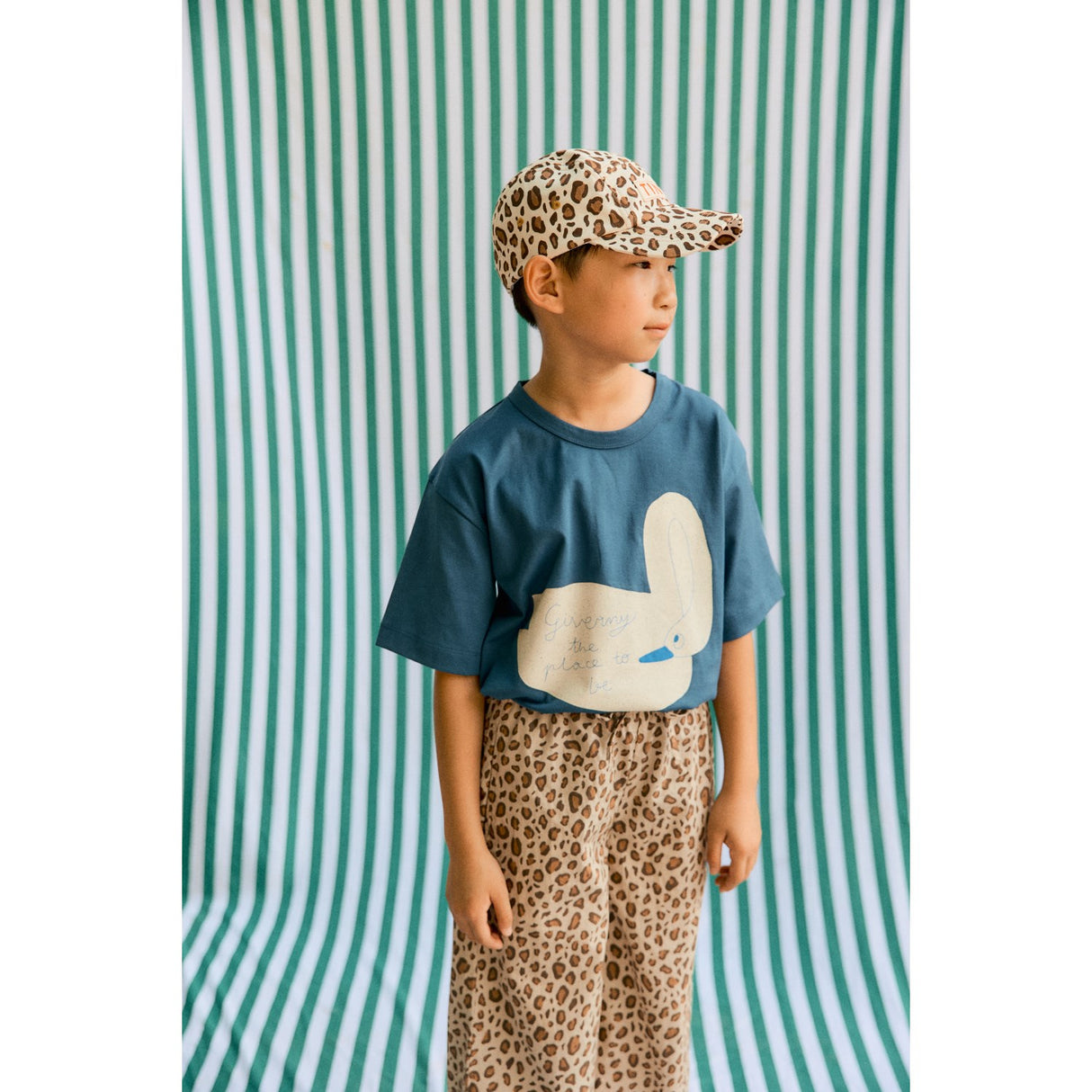 TinyCottons Light Navy Swan Graphic Tee