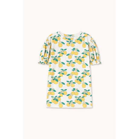 TinyCottons Off-White Oranges Puff Sleeve Dress