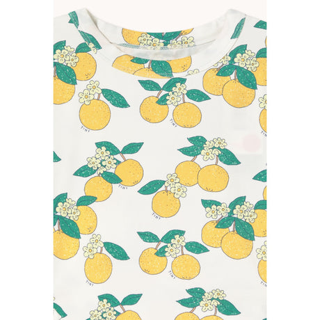 TinyCottons Off-White Oranges Puff Sleeve Dress
