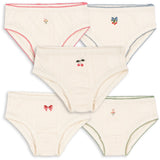 Konges Sløjd Antique White Minna 5 Pack Girl Underpants Gots